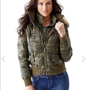 GUESS Women's Camo Puffer Jacket